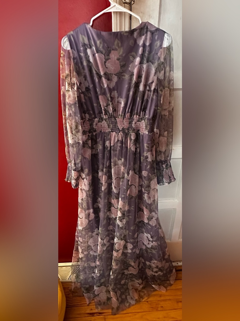 Baltic Born Layla Tulle Maxi Dress Purple Floral Sheer Romantic Wedding XL - Picture 10 of 15